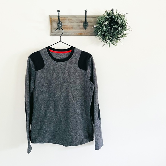 lululemon athletica Other - Lululemon Mens Gray Herringbone Shoulder Elbow Pad Sweater S